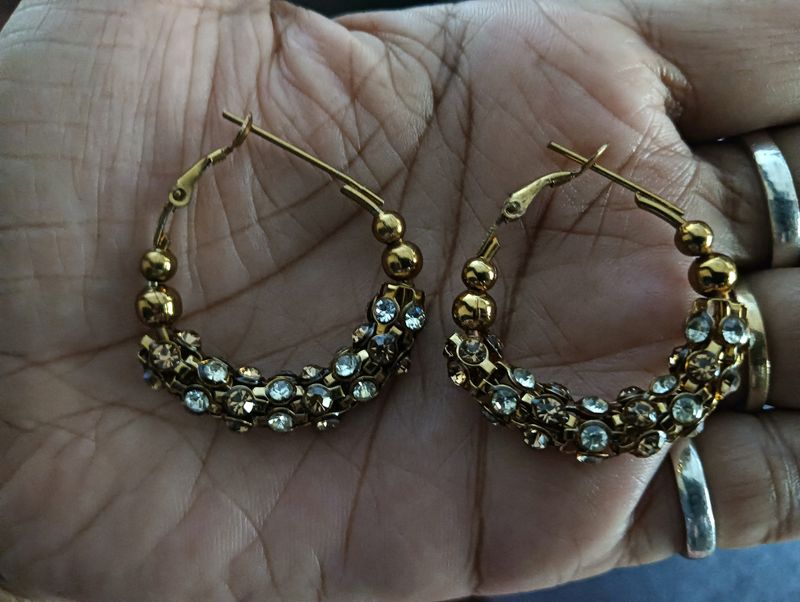 Oxidised Golden Earrings