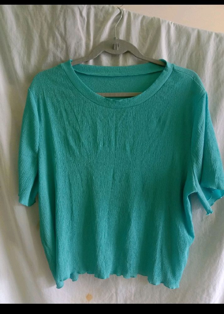 imported beachy blue boxy top (women)