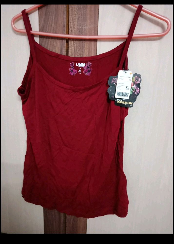 Maroon Sleeveless Top