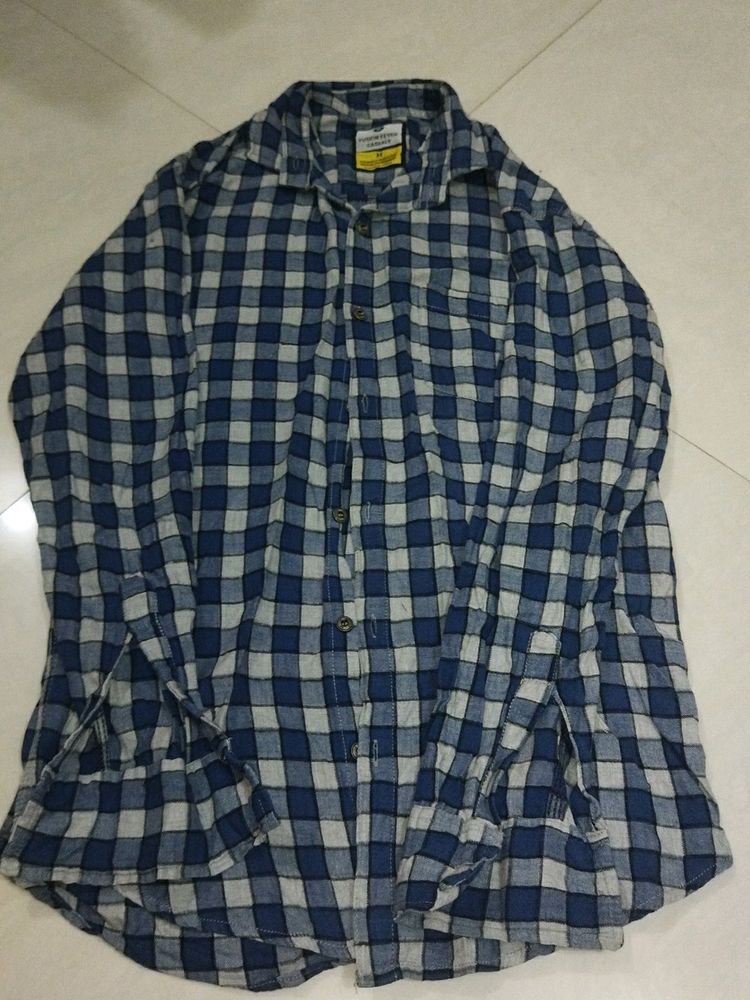 Navy Grey Checker Shirt(Woman)