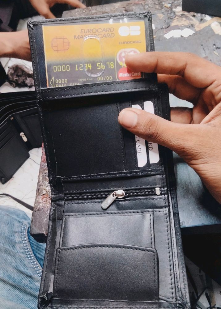 Genuine Leathr Black  Mens Wallet