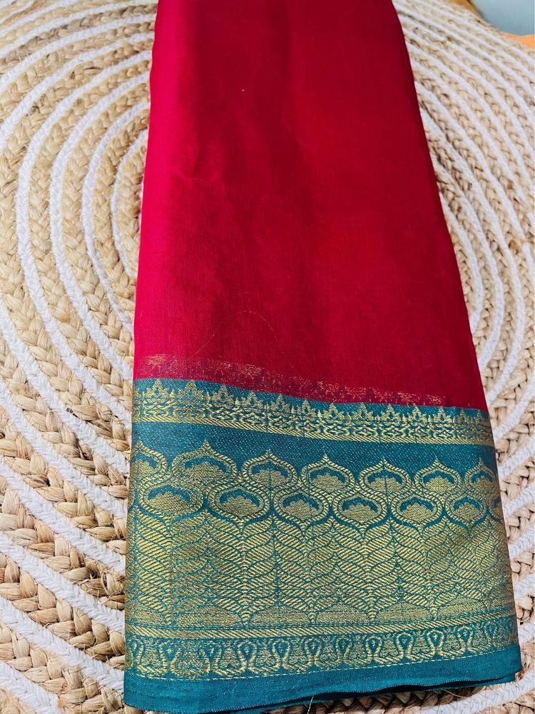 Maroon Plain Saree