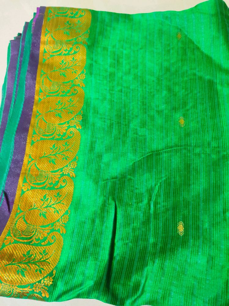 Elegant Green Polysilk Saree - Limited Offer!