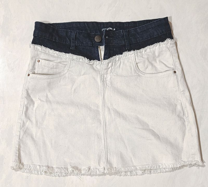 Denim Mini Skirt From Freakins