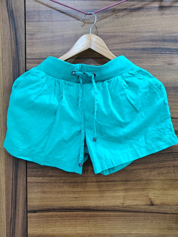 Sea Green Casual Shorts