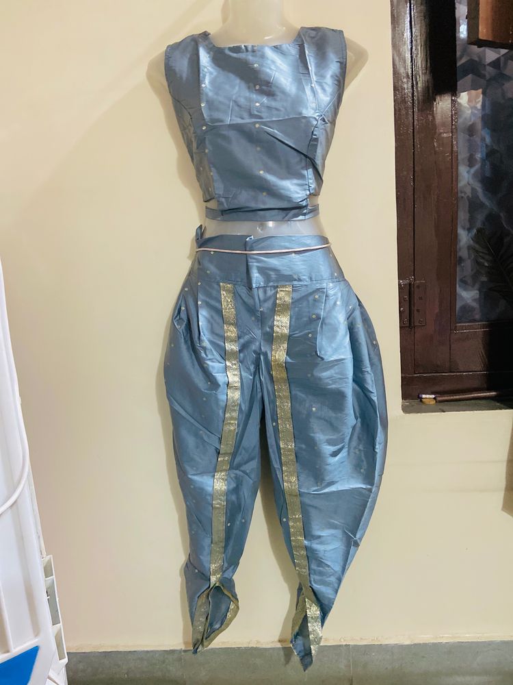 Designer Dhoti With Crop Top