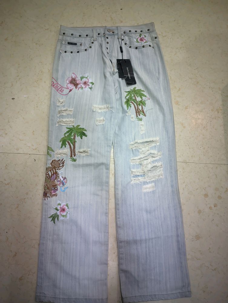 Y2k Vintage Dolce And Gabbana Embroidered Jeans