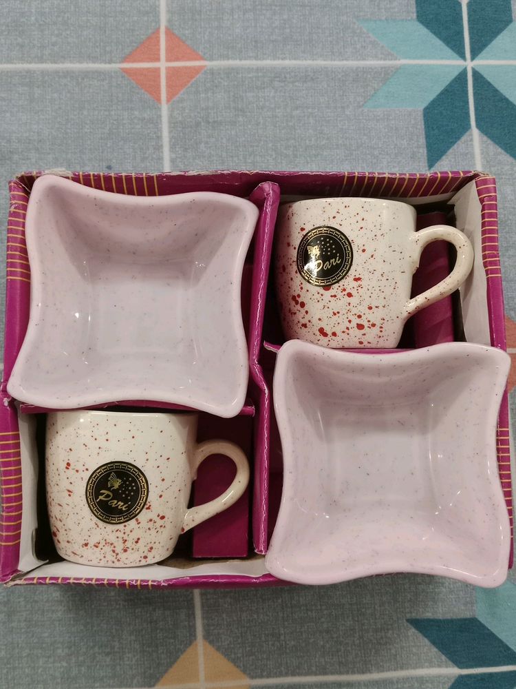 Tea Cups And Snacks Bowl