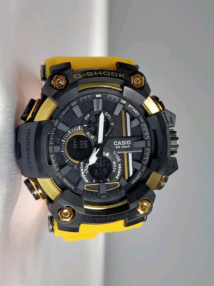 G-Shock Yellow Sports Watch For Mens