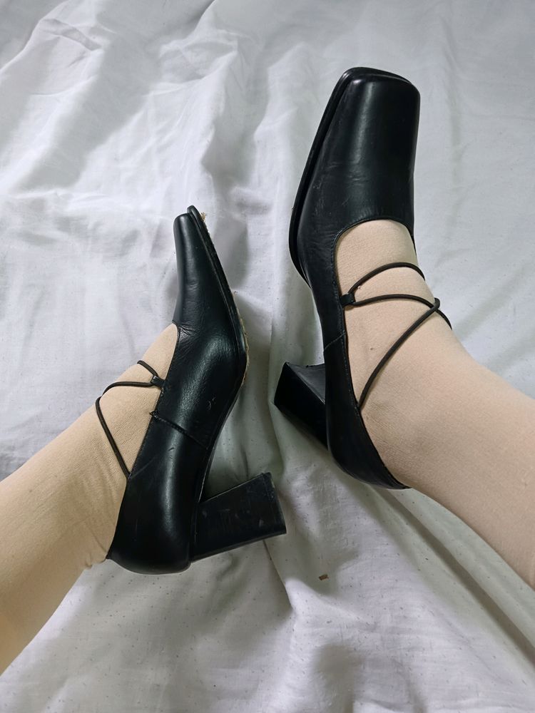 Vintage Square Toe Heels