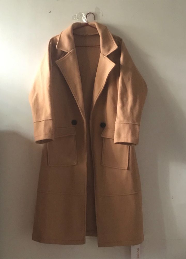 Pocket Wool Look Long Coat