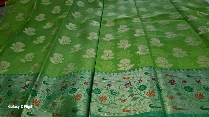 VANARSI touch pure cotton saree 💚