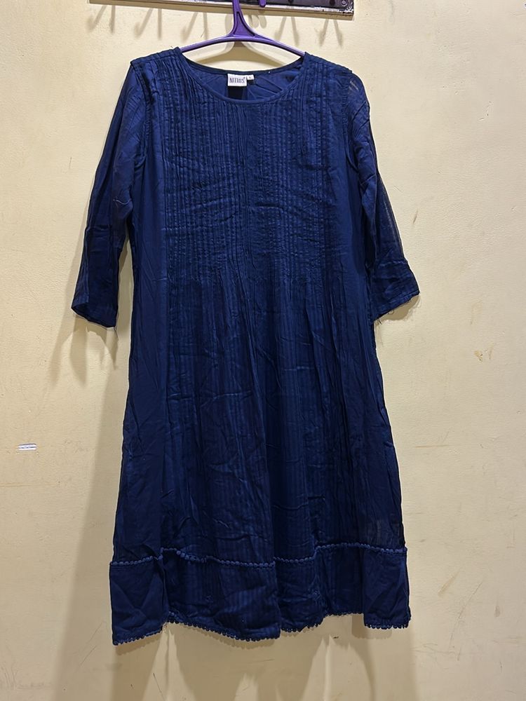 Neerus Blue Kurta Size L