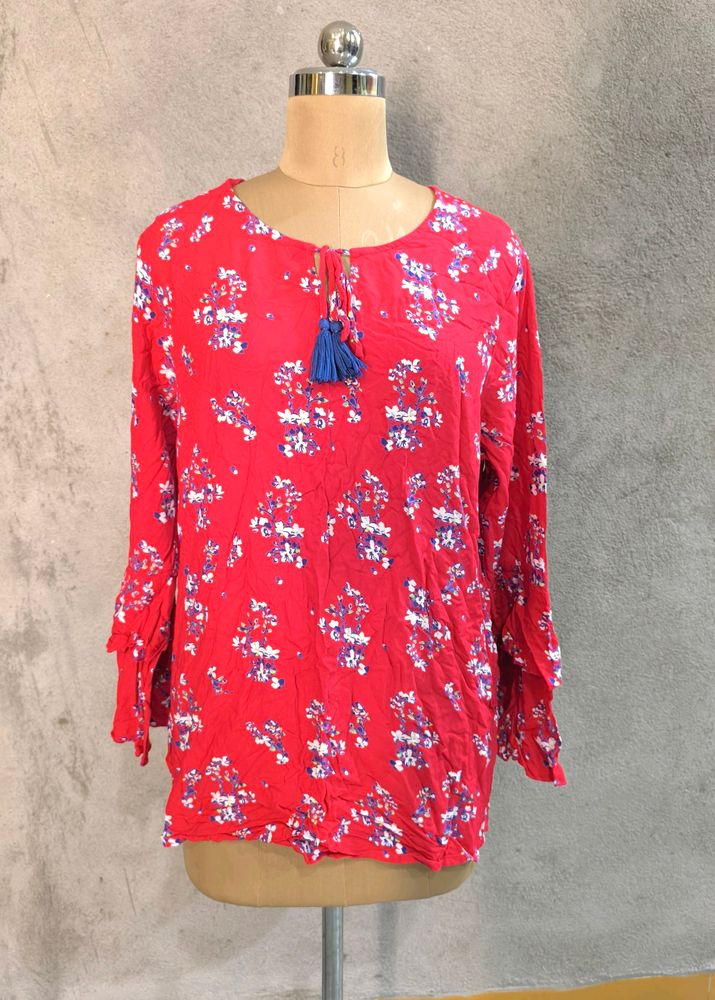 Flower Pattern Western Top