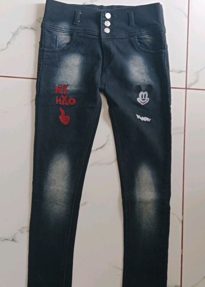 Balck Shaded High-waisted Jeans