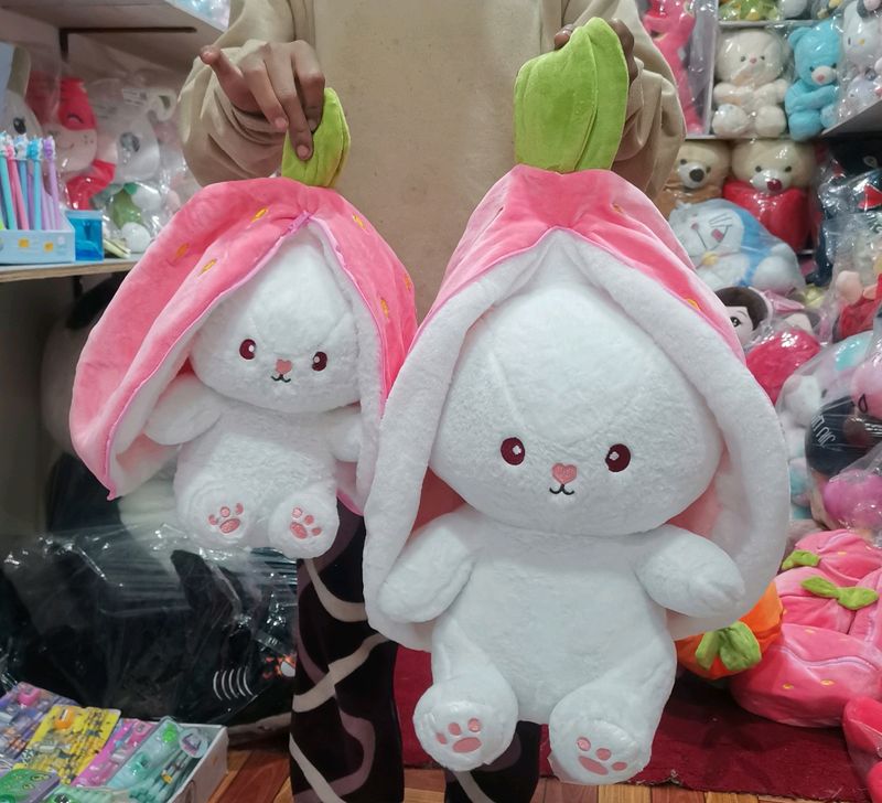 Reversible Strawberry Carrot Rabbit Big Size