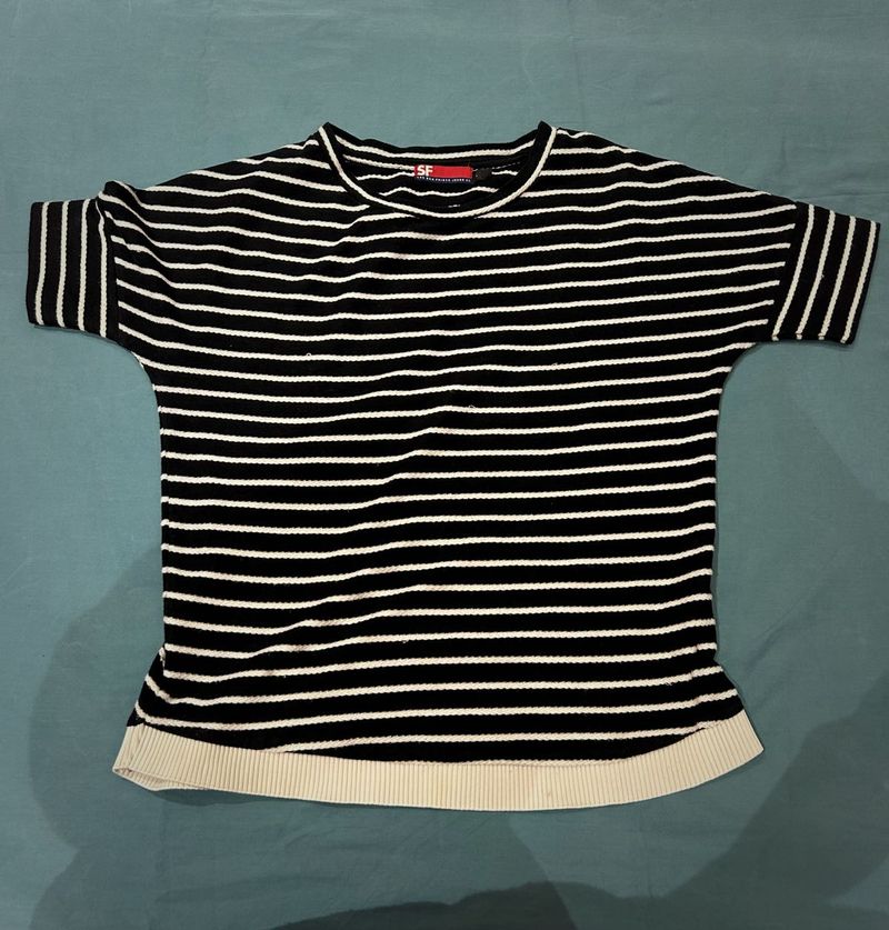 Black And White Strips Top