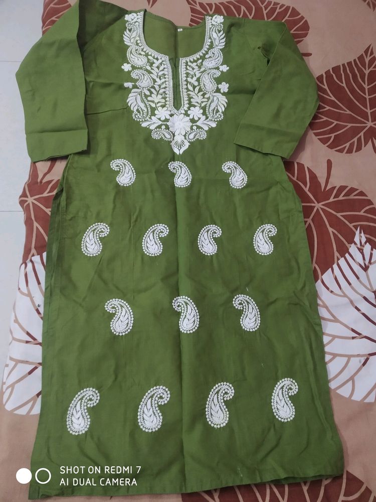 Chikankari Cotton Kurti