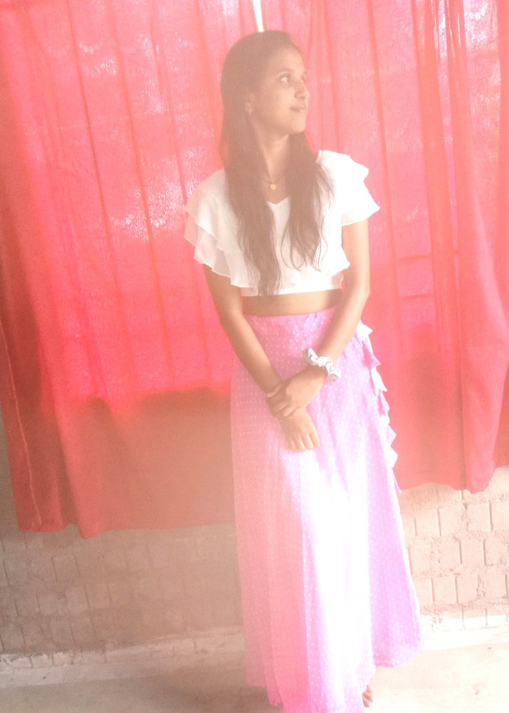 Crop Top With Long Skirt