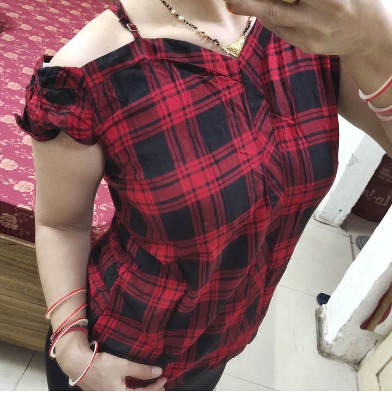 Beautiful Sexy Checks Style Top