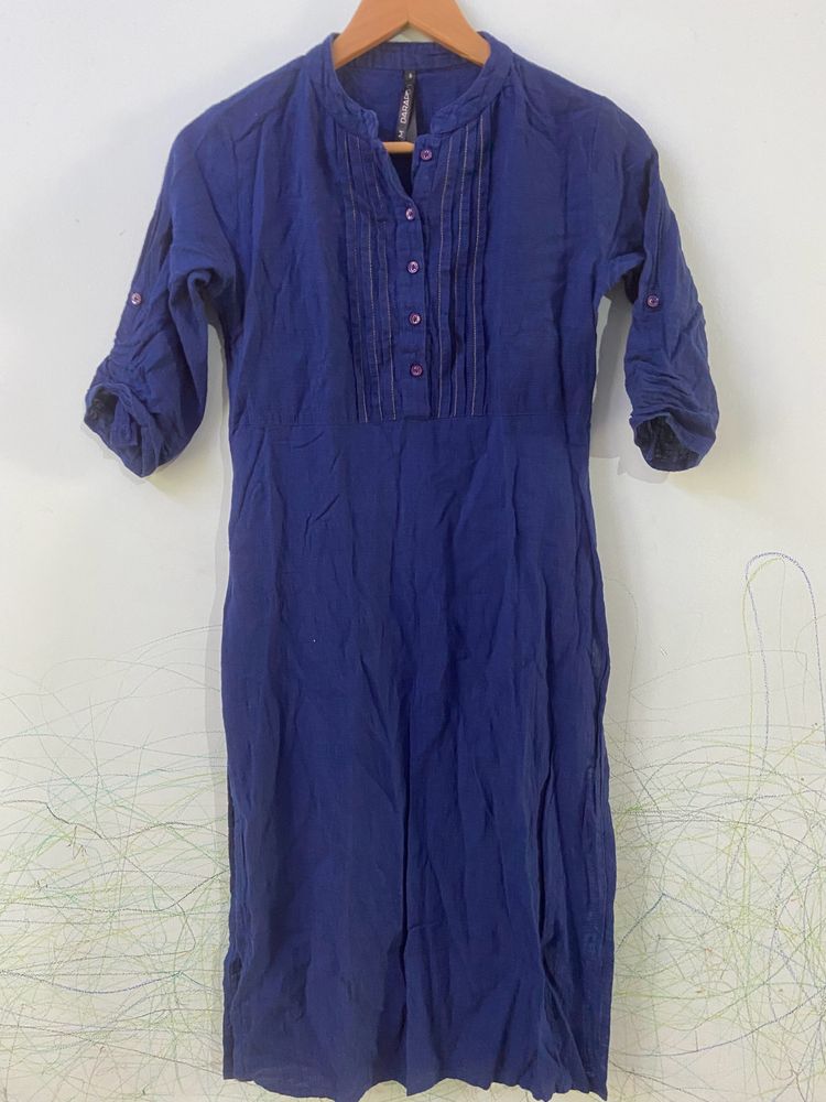 Navy Blue Cotton Kurta