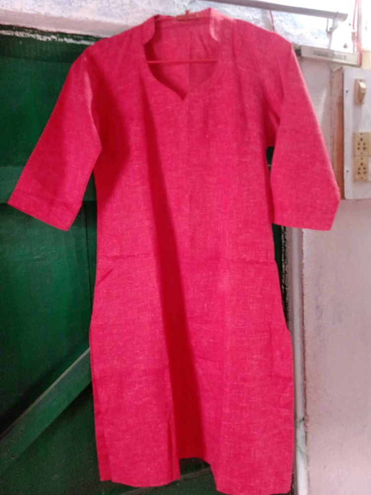 Red Cotton Kurti