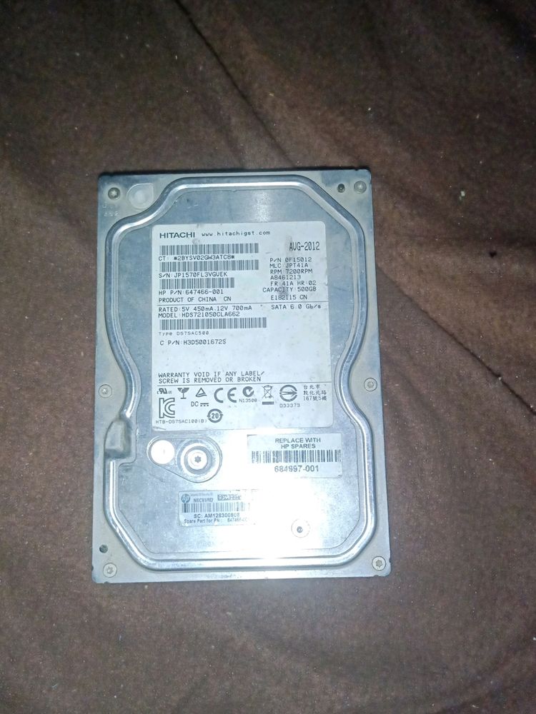 HITACHI 500 GB  HARDDISK