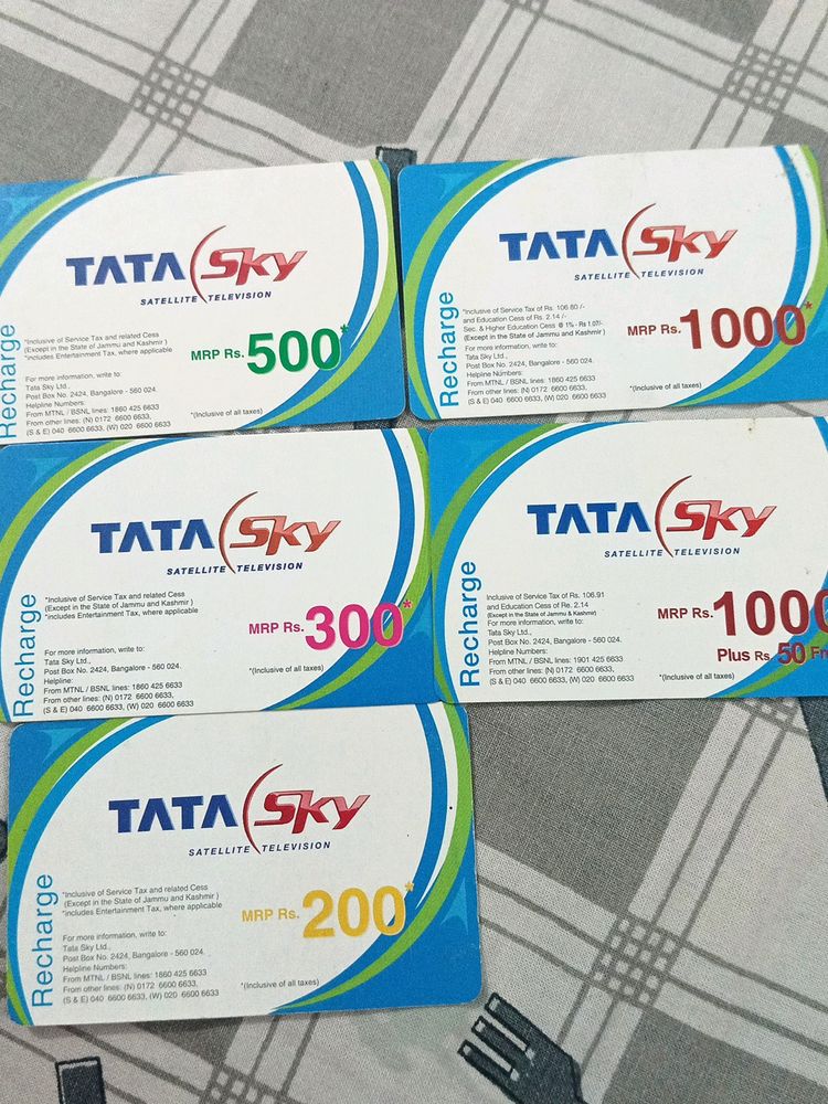 Tata Recharge cards