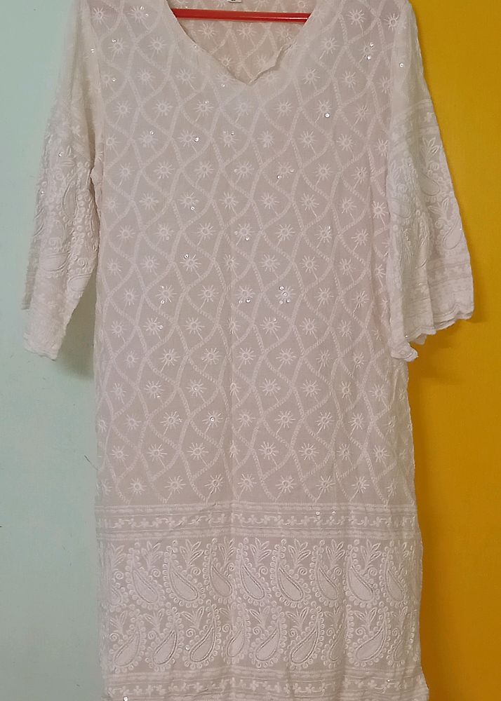 100%pure Cotton Full Embroidery Worked Kurti