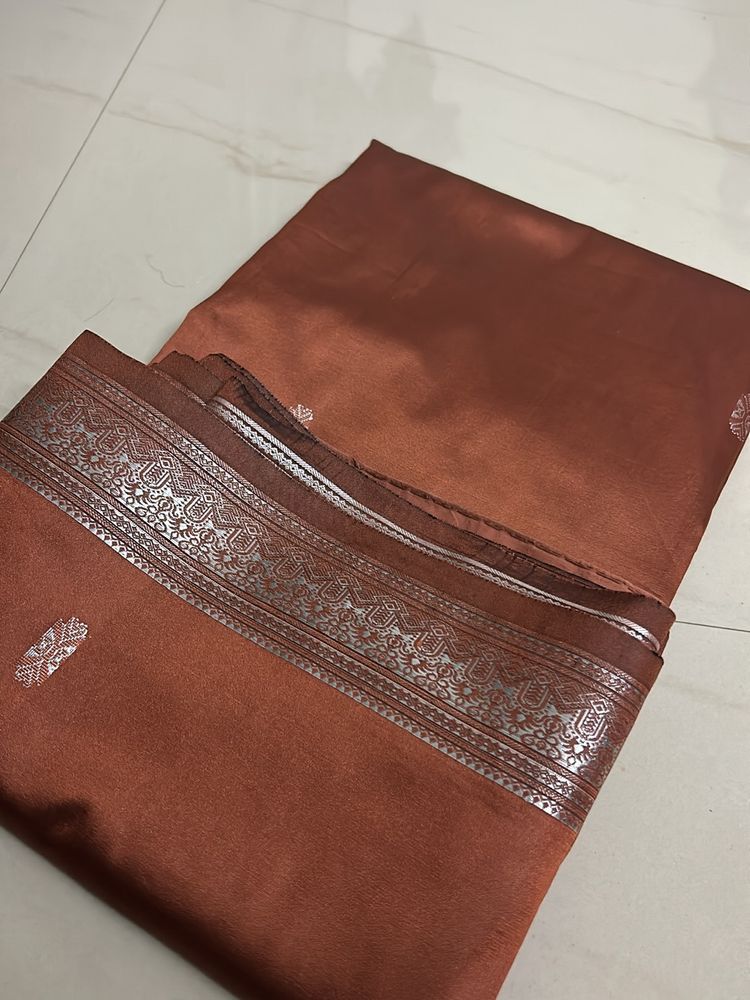 Used Brown Silk Saree