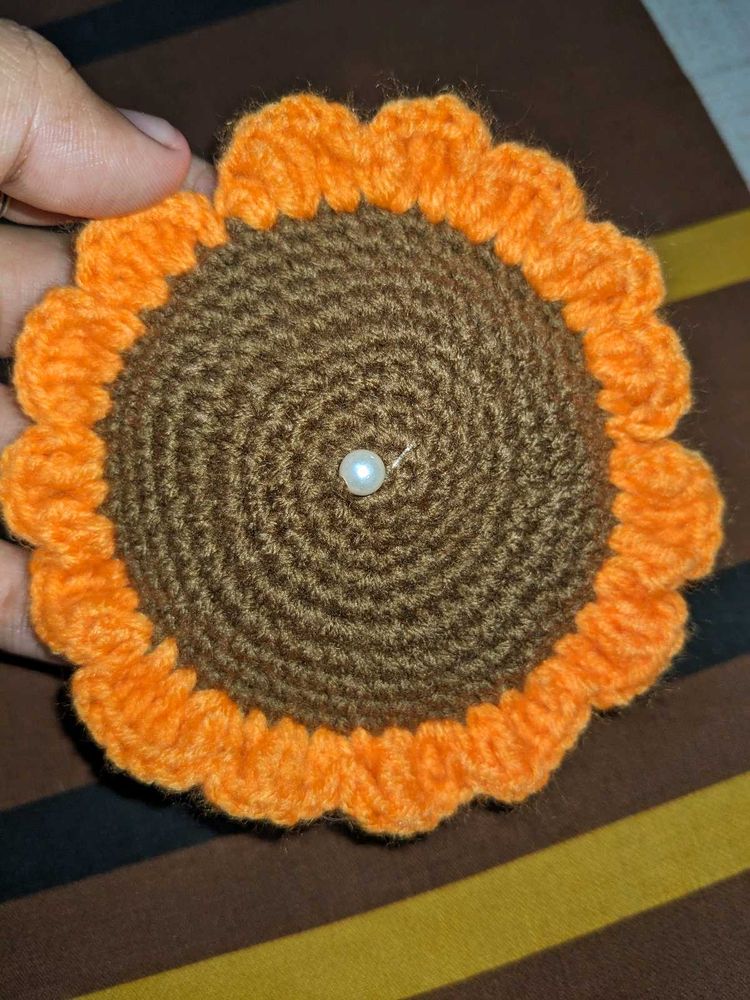 Crochet Handmade Sunflower Coin Purse