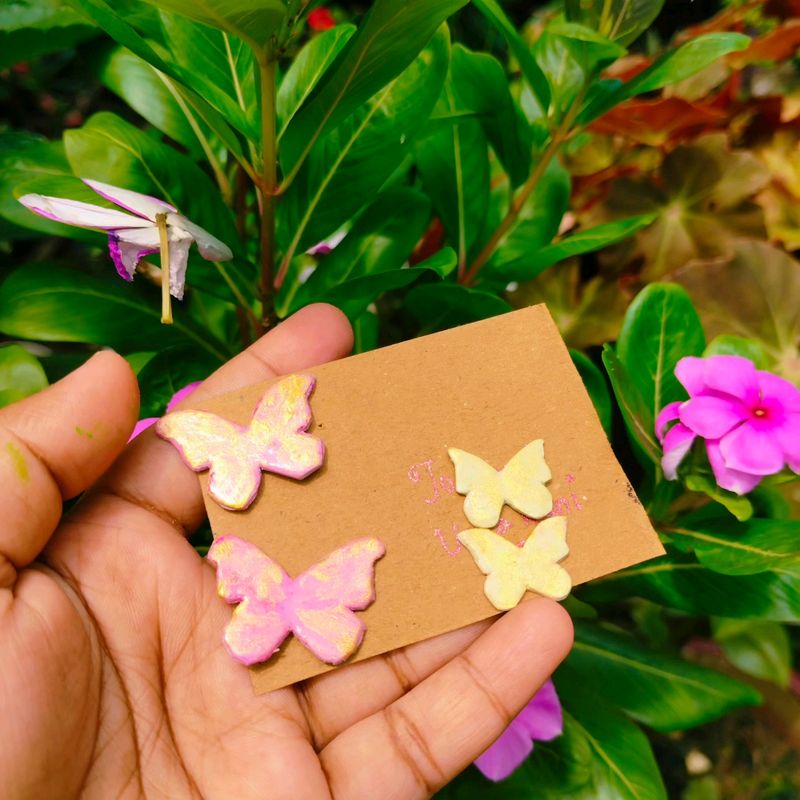 Beautiful Butterfly Handmade Clay Earrings