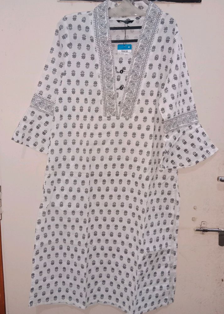 White Printed Kurti