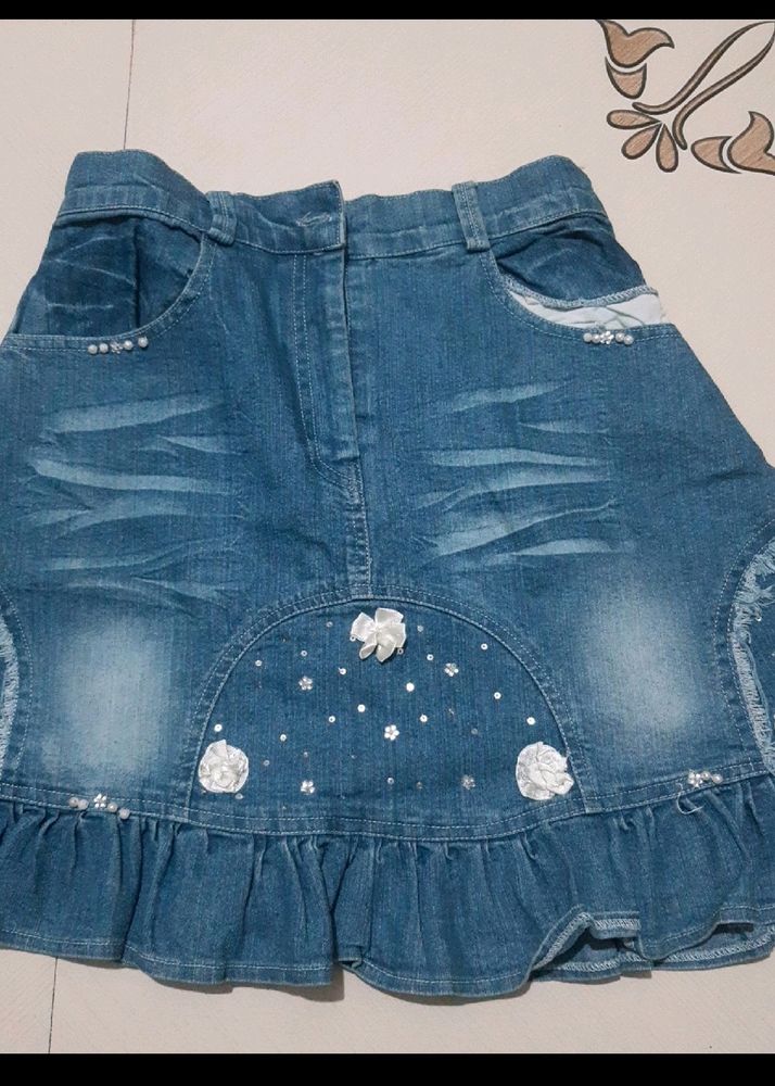 Designer Denim Skirt