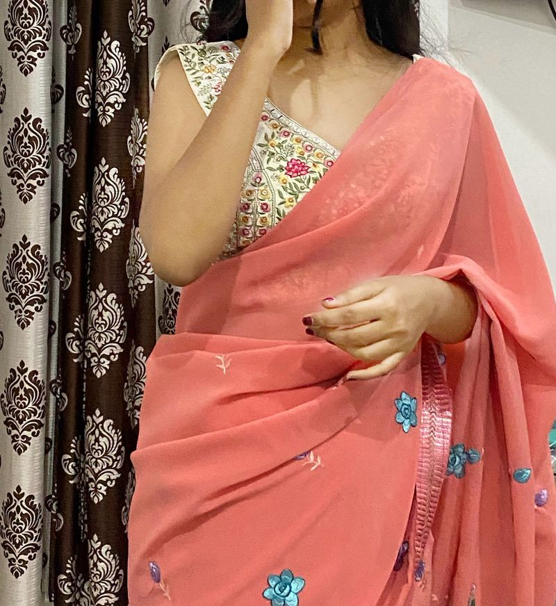 New Saree With Blouse Piece