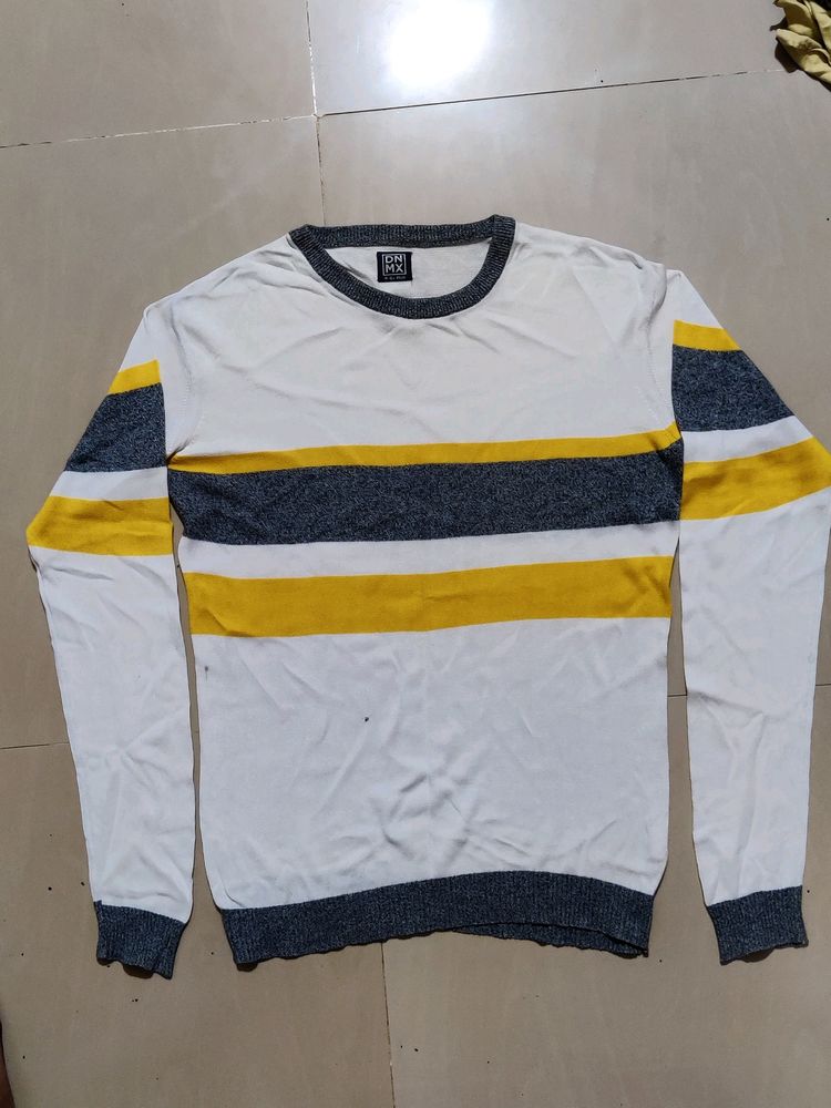 Dnmx White Stripe Sweater