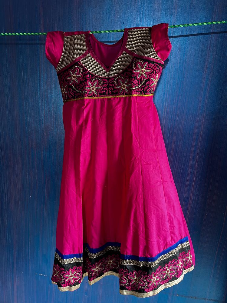 Dark Pink Anarkali Kurta