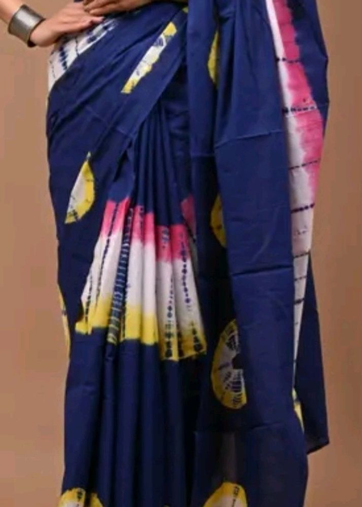 Navy Blue Cotton Saree