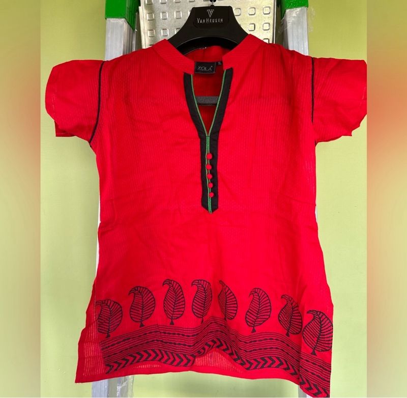 Zola Red Cotton Top