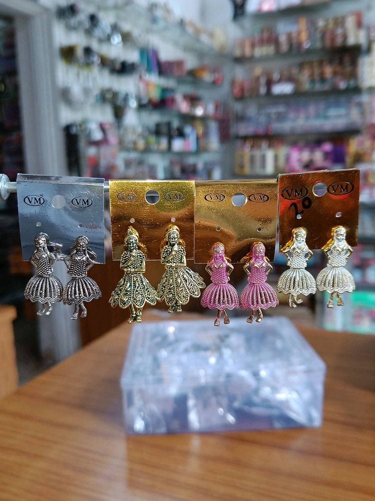 Dancing Doll Earrings 4 Set