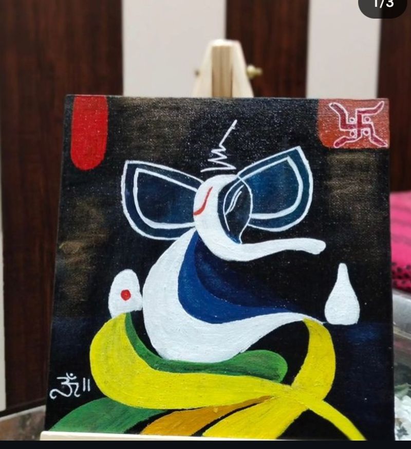 Painting(Divine Ganesh) / Mini Canvas