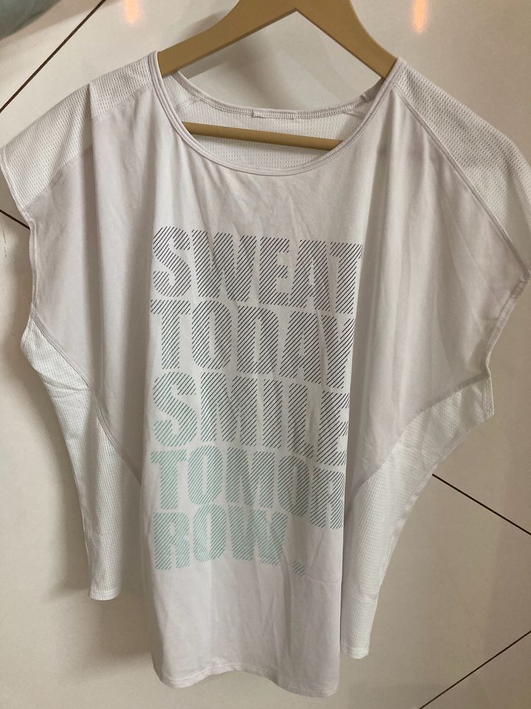 White Active Wear Tee