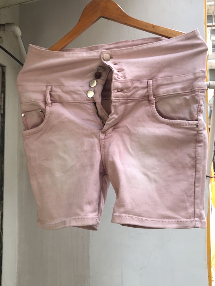 Women Peach Color Shorts