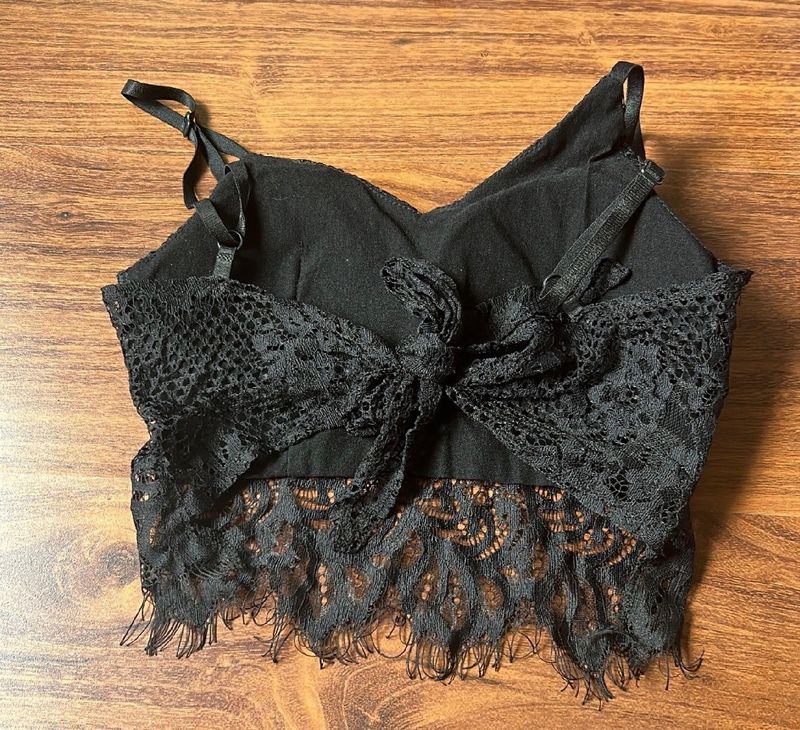 Lace Back Tie Knot Padded Bralette