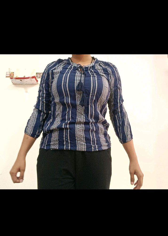 Navy Blue Cotton Top .