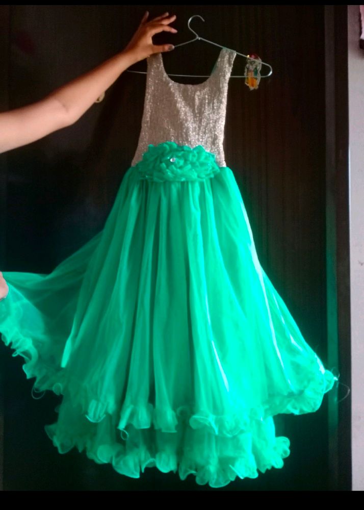 Beautiful Green Gown For Girls