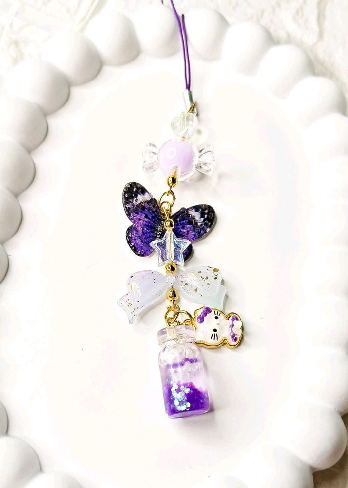 Butterfly Kitty Phone Charm