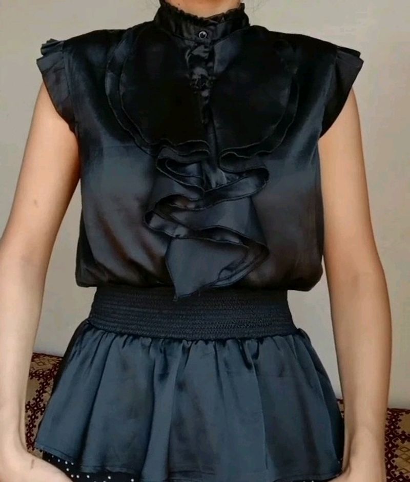 Black Formal Blouse Satin (Women)