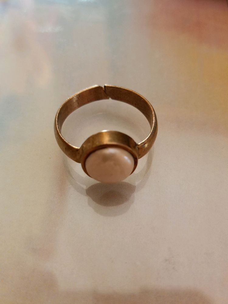 Gold Plated Pearl(Moti) Ring