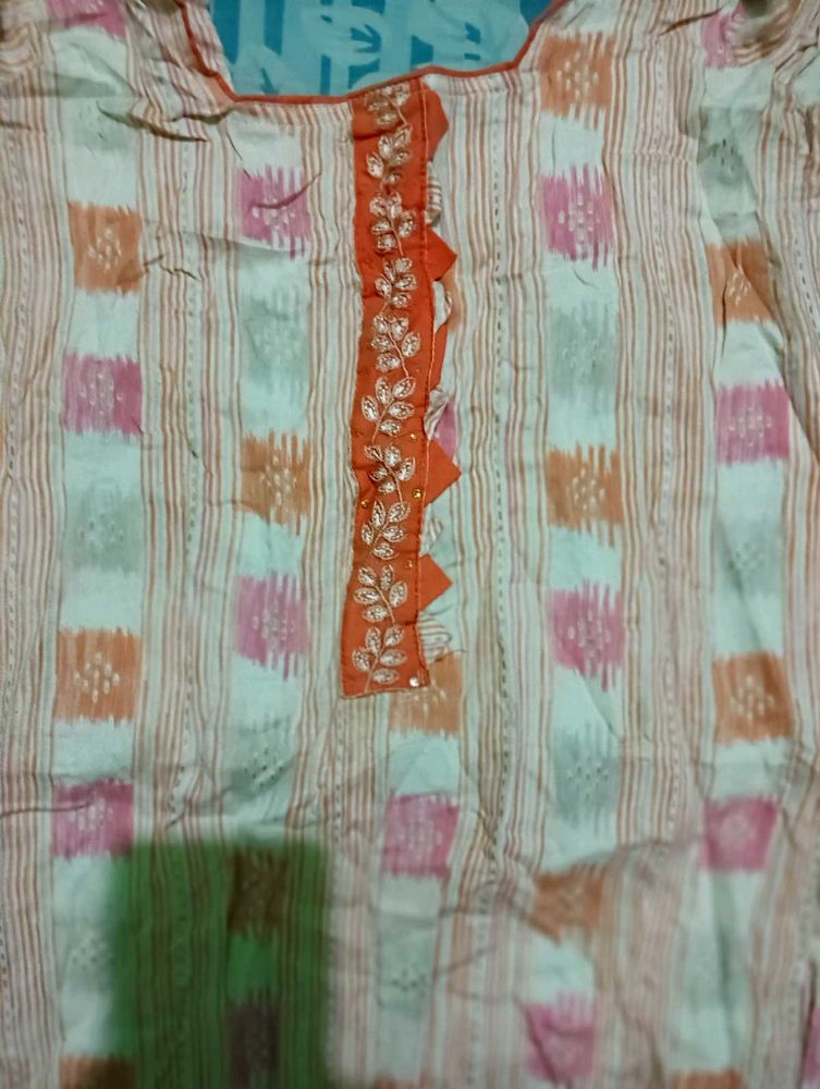 Kurti With Pant Set And Dupatta